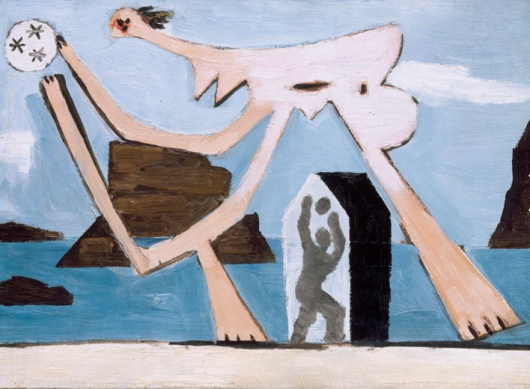 Jogadores de Bola na Praia - "Ballplayers on the Beach" Dinard, 15 agosto August 1928 Óleo sobre tela Oil and canvas 24x34,9 cm Musée national Picasso-Paris Dation Pablo Picasso, 1979. MP109 Z.VII, 223 