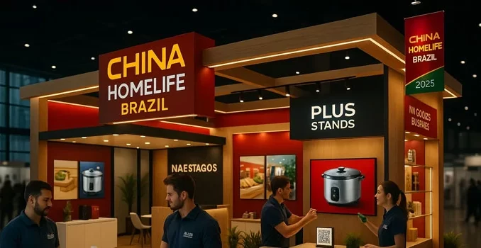 china-homelife-brazil-2025-reforco-comercio-brasil-china Stand de China HomeLife Brazil 2025 reforçando o comércio entre Brasil e China com expositores e produtos chineses na feira.