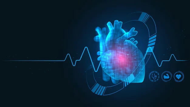 computing-in-cardiology-2025-sao-paulo Imagem digitalizada de um coração humano com componentes tecnológicos, simbolizando inovação na medicina e tecnologia cardiovascular, relevante para o evento Computing in Cardiology 2025 em São Paulo.
