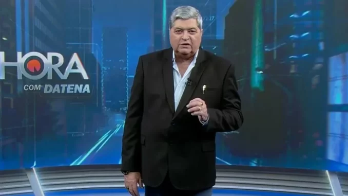 Datena acusa SBT de barrar entrevista com ministro Fernando Haddad no programa Hora com Datena, em transmissão ao vivo.