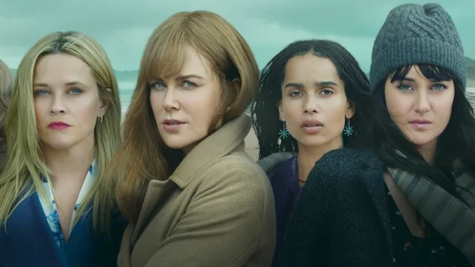 hbo-confirma-3-temporada-big-little-lies-com-elenco-original Cena da série 'Big Little Lies', com as atrizes Reese Witherspoon, Nicole Kidman, Shailene Woodley e Laura Dern, confirmando a 3ª temporada pelo HBO com elenco original.