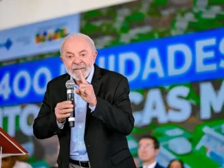 Lula durante discurso sobre o Programa União com Municípios, reforçando a soberania na preservação da Amazônia