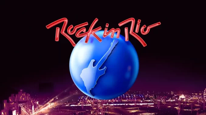 rockinriomax2026-calendario-diaextra-setembro-jpg Logo do Rock in Rio 2026 com calendário e dia extra em setembro, destaque para a bandeira do Brasil e palco do evento na cidade.