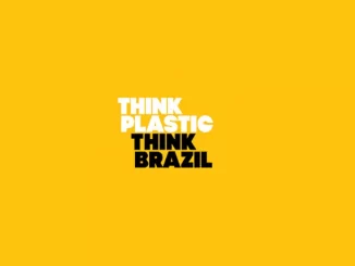 Logotipo do programa Think Plastic Brasil destacando a participação de 16 empresas na feira Pack Expo Las Vegas, promove sustentabilidade e inovação na indústria de plásticos.