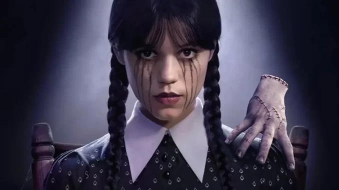 wandinha-lidera-ranking-serie-mais-vista-netflix Imagem da personagem Wandinha, protagonista da série de sucesso na Netflix, liderando o ranking global das séries mais assistidas na plataforma.