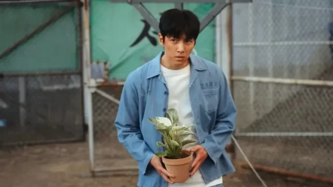 o-manipulado-suspense-disneyplus-conquista-publico Cena do personagem principal de 'O Manipulado', destaque do suspense que domina Disney+ e conquista público em massa, com expressão séria segurando uma planta em cenário urbano.