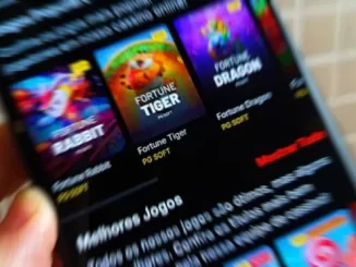 Tela de celular mostrando jogos de apostas online, incluindo Fortune Tiger e outros, relacionada ao estudo sobre o custo anual de R$ 38,8 bilhões no Brasil.