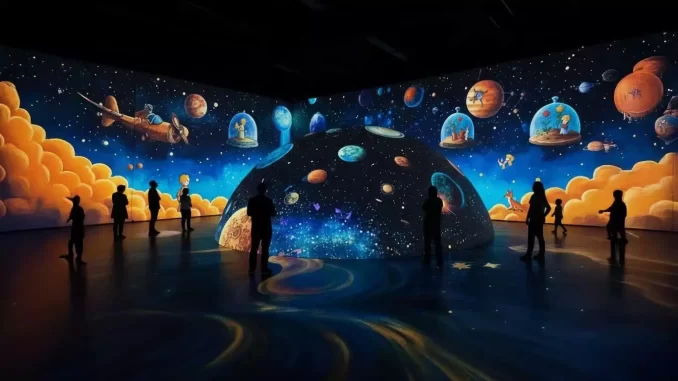 exposicao-imersiva-o-pequeno-principe-80-anos-mis-sao-paulo Exposição imersiva 'O Pequeno Príncipe – 80 Anos' no MIS em São Paulo, apresentando um universo espacial com planetas, estrelas e personagens do clássico.