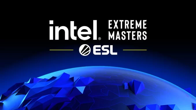 intel-extreme-masters-iem-brasil-2026-jpg Imagem do logo do Intel Extreme Masters IEM com destaque para sua volta ao Brasil em 2026, promovendo o evento de eSports organizado pela ESL.