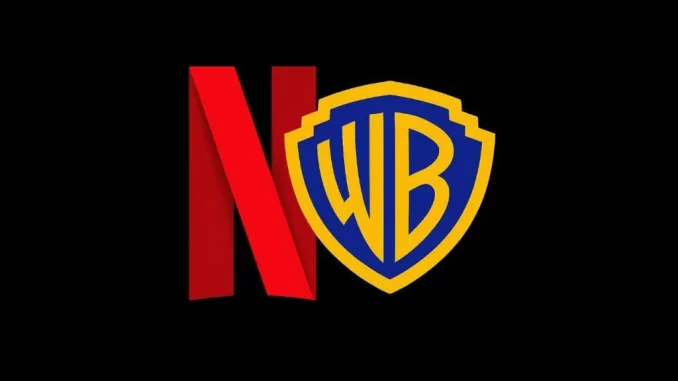 Logo da Warner Bros e Warner Bros on Demand com destaque para tema de rejeição de oferta da Paramount e preferência pela Netflix.