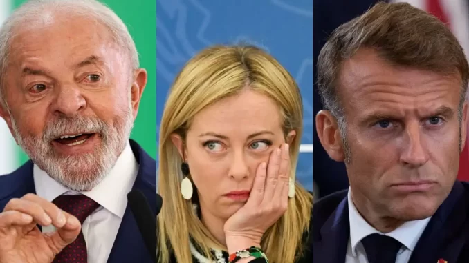lula-macron-meloni-apoio-acordo-eu-mercosul Lula, Macron e Meloni discutem apoio ao acordo UE-Mercosul, reforçando a importância da integração entre América Latina e União Europeia.