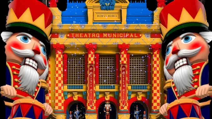 Imagem destacada - Fachada do Theatro Municipal terá show de luzes com Quebra-Nozes