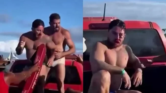 Turistas de Mato Grosso são agredidos em Porto de Galinhas após cobrança abusiva por uso de cadeiras de praia, com cenas de conflito e agitação na praia.