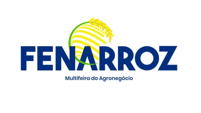 Logotipo do Fenarroz 2026, evento de tradicionalismo e inovação na agroindústria de arroz, que ocorre em junho, destacando a importância da agricultura local.