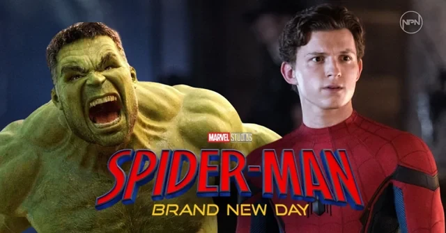 Cena do filme Spider-Man: Brand New Day com o Hulk retornando no sétimo filme do MCU, apresentando Hulk e Homem-Aranha juntos na tela.