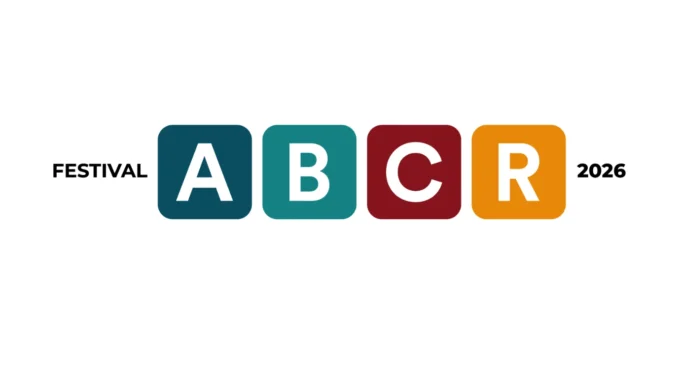 festival-abcr-2026-logo-letras-coloridas Logotipo do Festival ABCR 2026 com as letras A, B, C e R em blocos coloridos e a indicação do ano 2026.