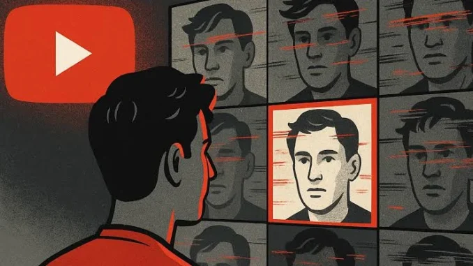 likeness-id-deteccao-por-semelhancas-tse-google-ia-protecao-candidatos-deepfakes-eleicoes-2026-liken Ilustração com um homem observando telas com múltiplas imagens de rostos e marcas de deepfake, em referência ao lançamento de ferramenta de IA pelo TSE e Google para proteger candidatos nas eleições 2026 e à palavra-chave Likeness ID (Detecção por Semelhanças).