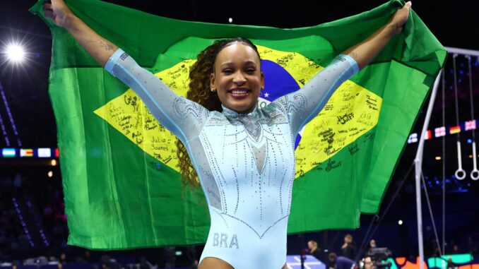Imagem destacada - Rebeca Andrade conquista o tri no Mundial de Ginástica na Holanda